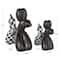 Black Checkered Ceramic Balloon Dog Sculpture Set